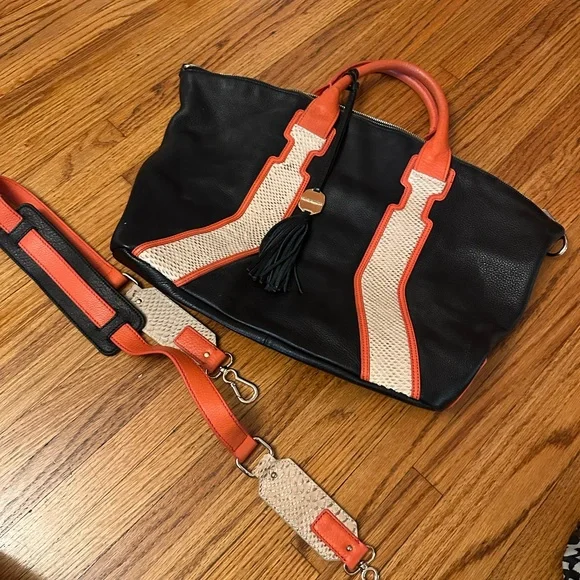 Stylish Black and Orange Women's Bag - Picture 3 of 9